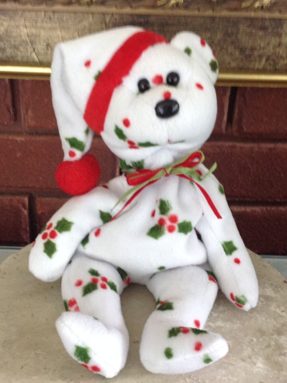 1998 Christmas Beanie Baby Bear Stuffed Animal